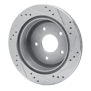 Chevrolet Blazer Brake Rotor (1) - Rear Left - R1 Concepts - Drilled & Slotted - Silver - `98-`05